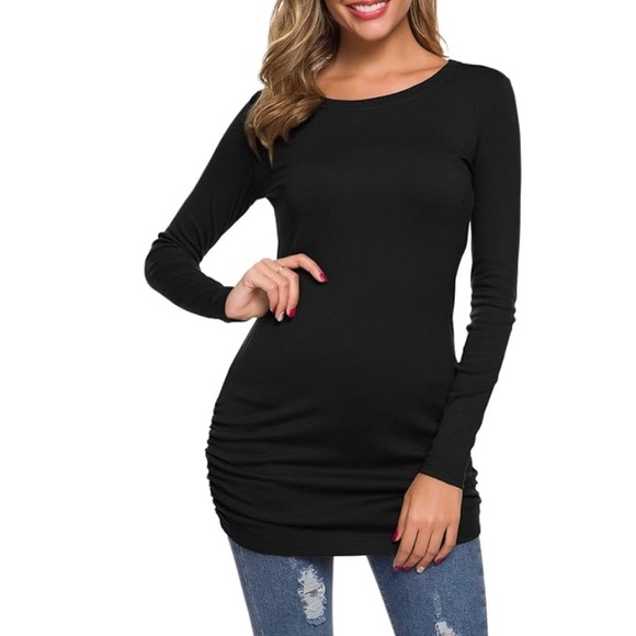 TORARY Tops - TORARY Extra Long Black Long Sleeve Top